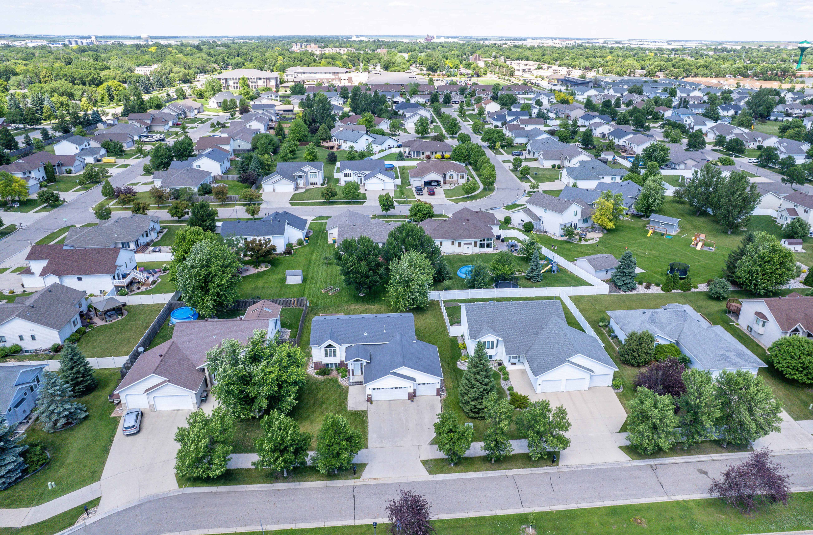 A residential neighborhood in West Fargo, North Dakota