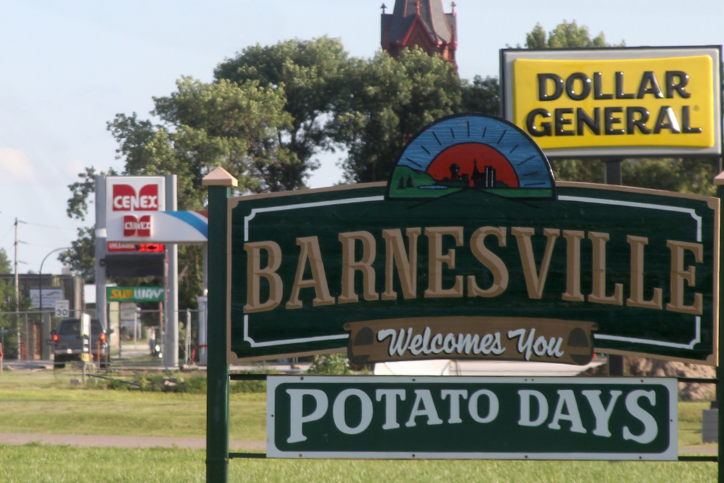 Welcome to Barnesville, MN sign