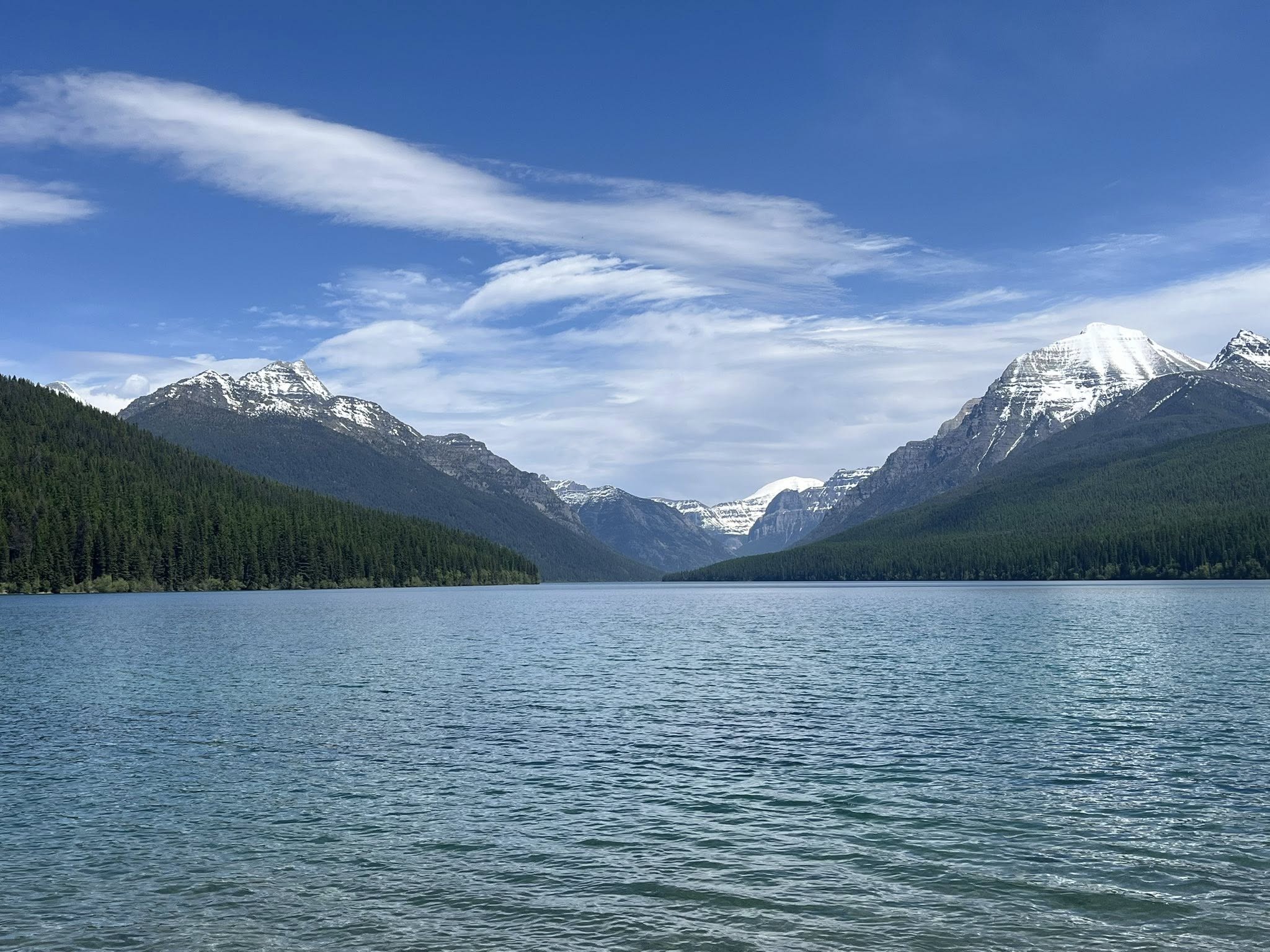 Bowman Lake, Glacier National Park — where Rachel and Jeremy landed after closing